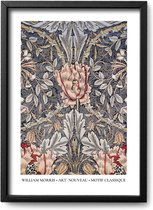 Poster William Morris - A4 - 21 x 30 cm - Inclusief lijst (Zwart Aluminium)