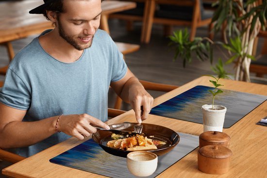 Set de table - Napperons plastique - Abstrait - Peinture - Peinture à l'huile - 45x30 cm - 6 pièces - Résistant à la chaleur - Antidérapant - Sous-couche - Amovible