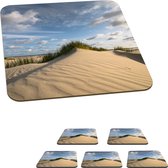 Onderzetters voor glazen - Strand - Zand - Nederland - 10x10 cm - Glasonderzetters - 6 stuks