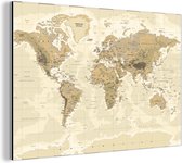 Décoration murale Métal - Aluminium - Carte - Monde - Vintage - 150x100 cm