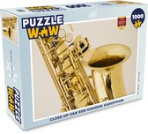 Puzzel Close-up van een gouden saxofoon - Legpuzzel - Puzzel 1000 stukjes volwassenen