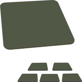 KitchenYeah - Onderzetters voor glazen - Vierkant - Groen - Interieur - Effen kleur - Onderleggers - Onderzetter groen - 10x10 cm - Keuken accessoires - Eetkamer - 6 stuks
