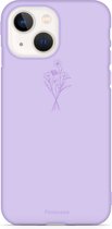 iPhone 14 Plus hoesje TPU Soft Case - Back Cover - Lila / veldbloemen