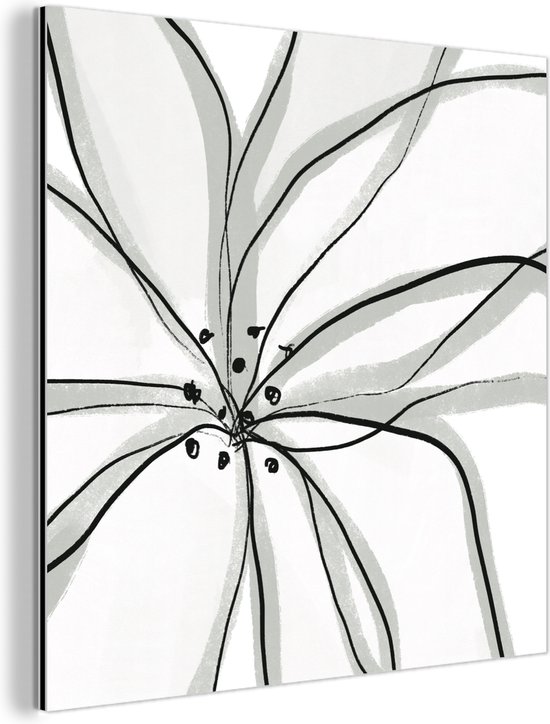Wanddecoratie Metaal - Aluminium Schilderij Industrieel - Bloemen - Abstract - Design - 50x50 cm - Dibond - Foto op aluminium - Industriële muurdecoratie - Voor de woonkamer/slaapkamer