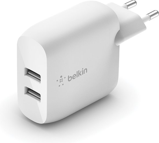 Chargeur universel 2 ports Belkin Boost Charge pour la maison - 4,8 A -  Argenté, Blanc | bol.com