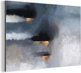 Wanddecoratie Metaal - Aluminium Schilderij Industrieel - Wolken - Gold - Abstract - 150x100 cm - Dibond - Foto op aluminium - Industriële muurdecoratie - Voor de woonkamer/slaapkamer