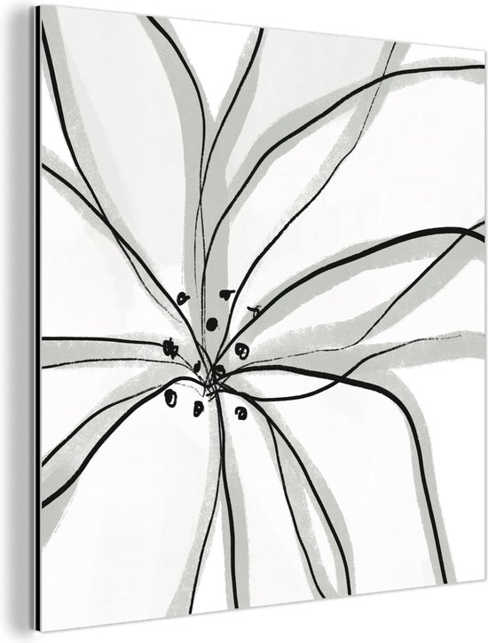 Wanddecoratie Metaal - Aluminium Schilderij Industrieel - Bloemen - Abstract - Design - 20x20 cm - Dibond - Foto op aluminium - Industriële muurdecoratie - Voor de woonkamer/slaapkamer