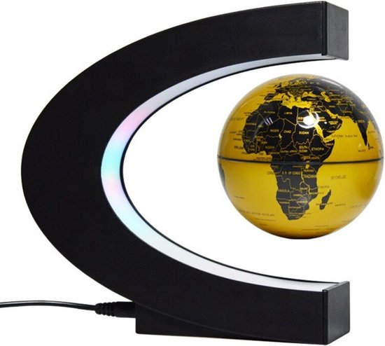 ReTrend Zwevende Wereldbol Magnetisch - Magnetisch Draaibaar - Zwevende Lamp - Aardbol - Goud