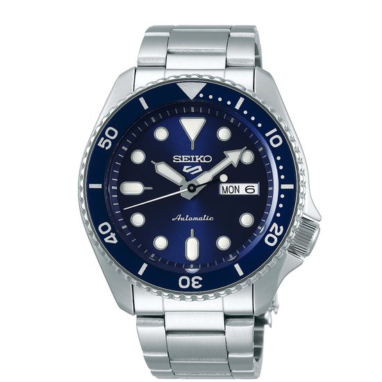 Seiko SNK355K1 Herenhorloge, automatisch, met roestvrijstalen armband, zilver, Klassiek : Seiko