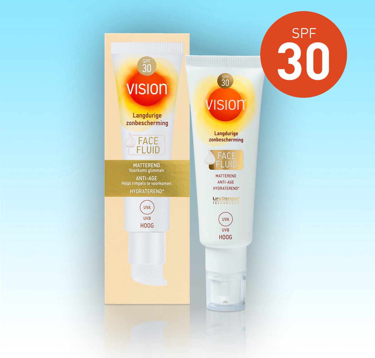 Vision Face Fluid - Zonnebrand voor het gezicht - SPF 30 - 50 ml | bol.com