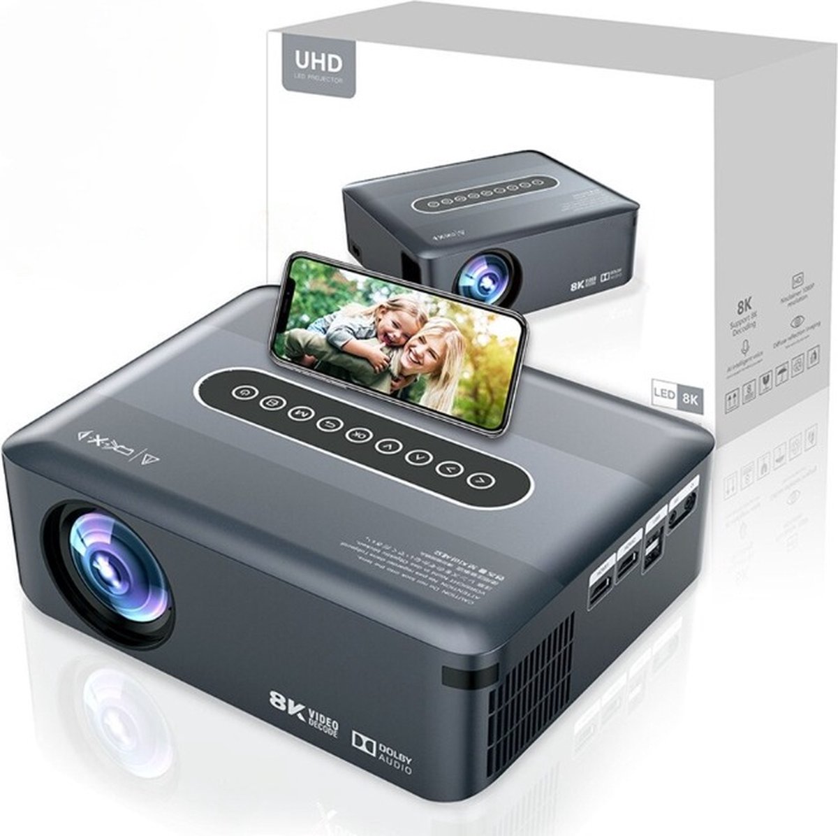 Beamer - Projector - Full HD - WIFI (streamen vanaf je telefoon) - 12000 Lumen