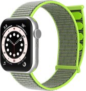 Strap-it Nylon Loop band - Geschikt voor Apple Watch bandje - Series 1/2/3/4/5/6/7/8/9/SE - Fluorescent - Nylon bandje met klittenband - Stof iWatch bandje voor maat: 38 mm 40 mm 41 mm