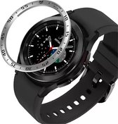 Strap-it Bezel ring tijd - Randbeschermer geschikt voor Samsung Galaxy Watch 4 Classic 46mm - zilver