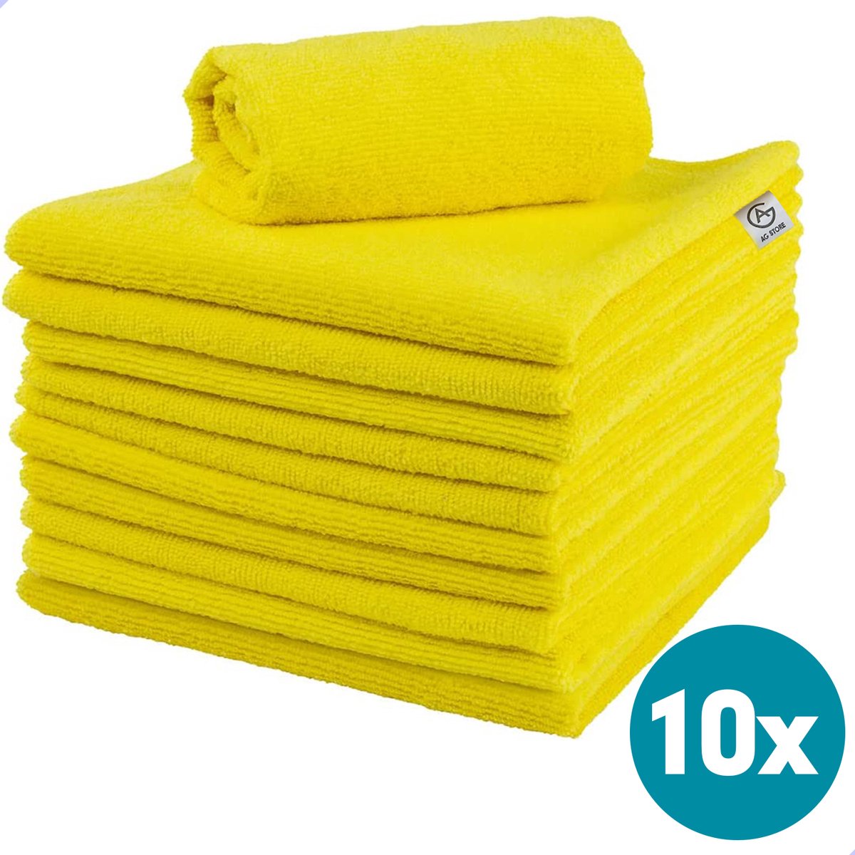 Goedkoopste AG Schoonmaakdoeken - Microvezeldoeken 10 stuks - Microvezeldoekjes - Microvezeldoek - Schoonmaak - 40cm x 40cm - microfiber doekjes- Hoogwaardige kwaliteit - Steeploos - Diepreinigend - Zacht - Vochtig en droog te gebruiken -Huis - Auto - Geel