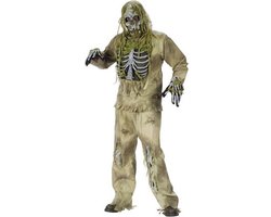KIMU® Kostuum Zombie Moeras Skelet Pak - The Walking Dead Zombiepak Met Masker - Skelet Horror Eng Geest Halloween
