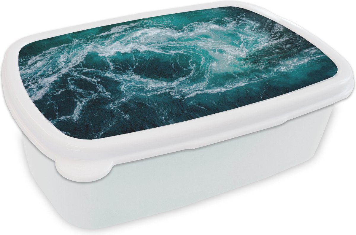Broodtrommel Wit - Lunchbox - Brooddoos - Zee - Noorwegen - Water - 18x12x6 cm - Volwassenen