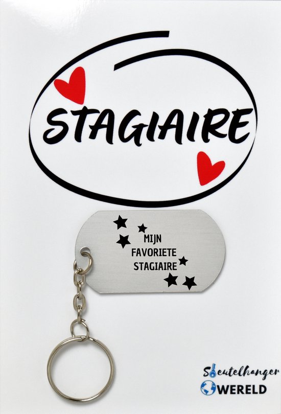 Mijn favoriete stagiaire Sleutelhanger inclusief kaart Stagiaire cadeau Stage Leuk kado