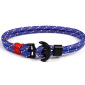 Kungu luxe anker armband voor heren en dames - Blauw Rood - Outdoor Milano line - Cadeau - Geschenk - Voor Man - Vrouw - Armbandje - Jewellery