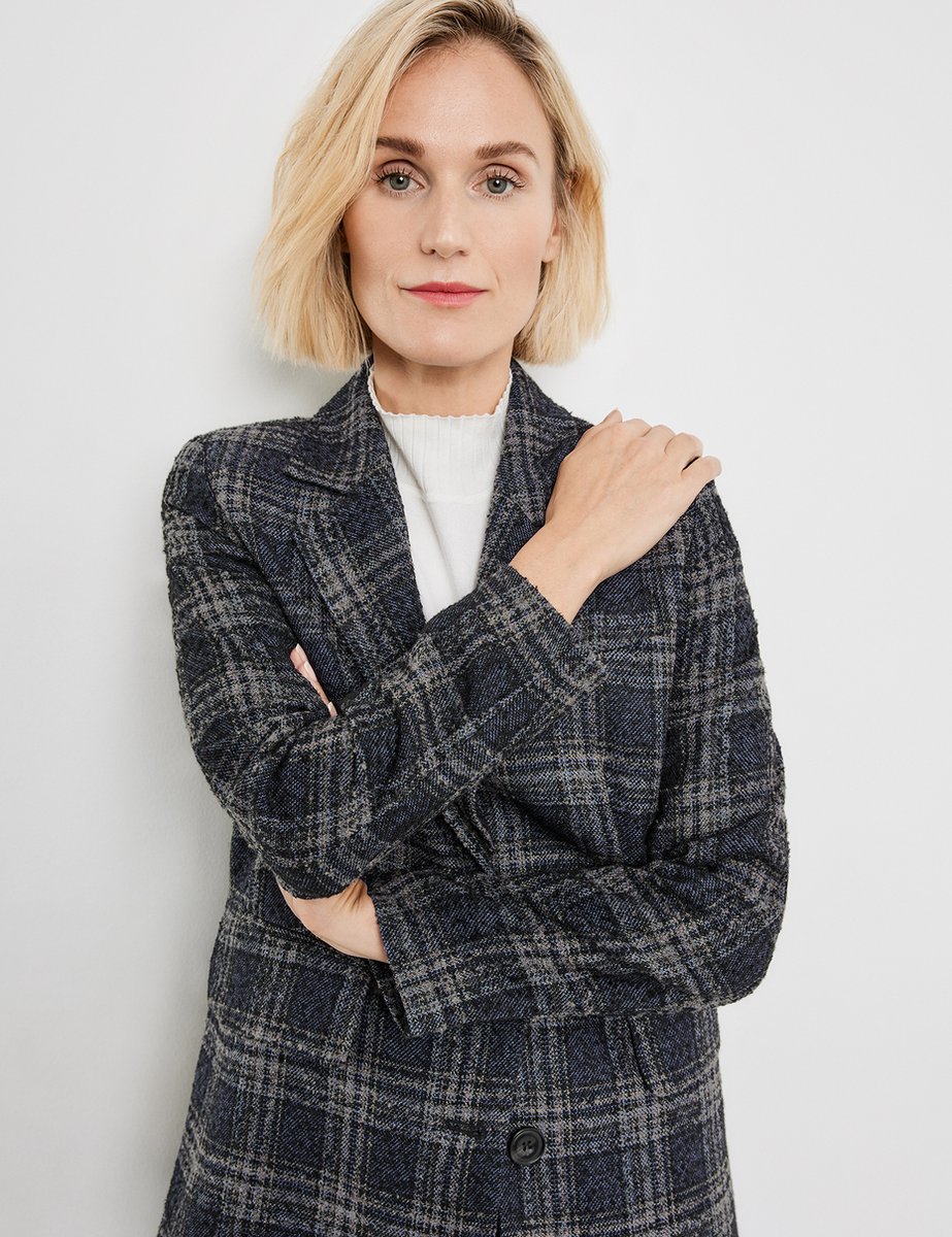 GERRY WEBER Dames Blazer Blau Karo-36