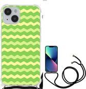 Smartphone hoesje Geschikt voor iPhone 14 Beschermhoesje met transparante rand Waves Green