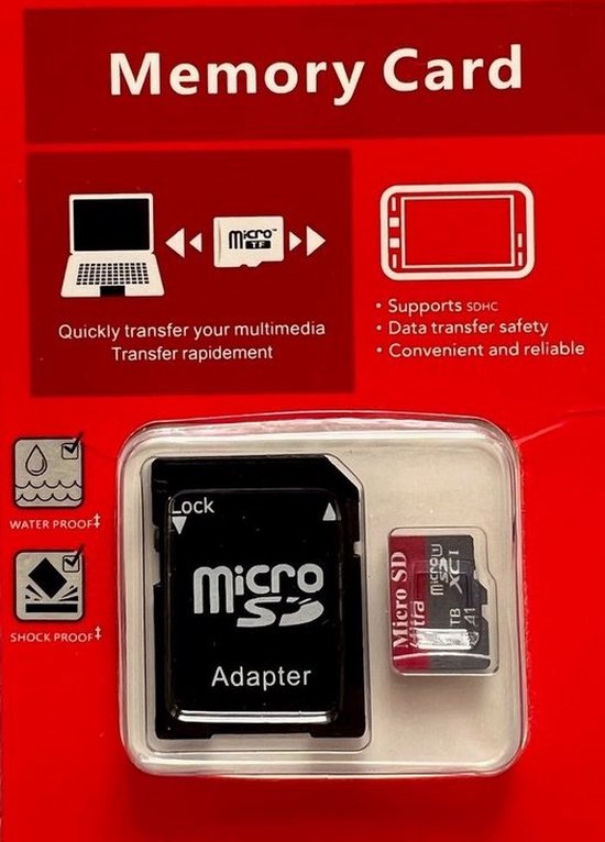 Carte mémoire Carte micro SD avec stockage de 1 To