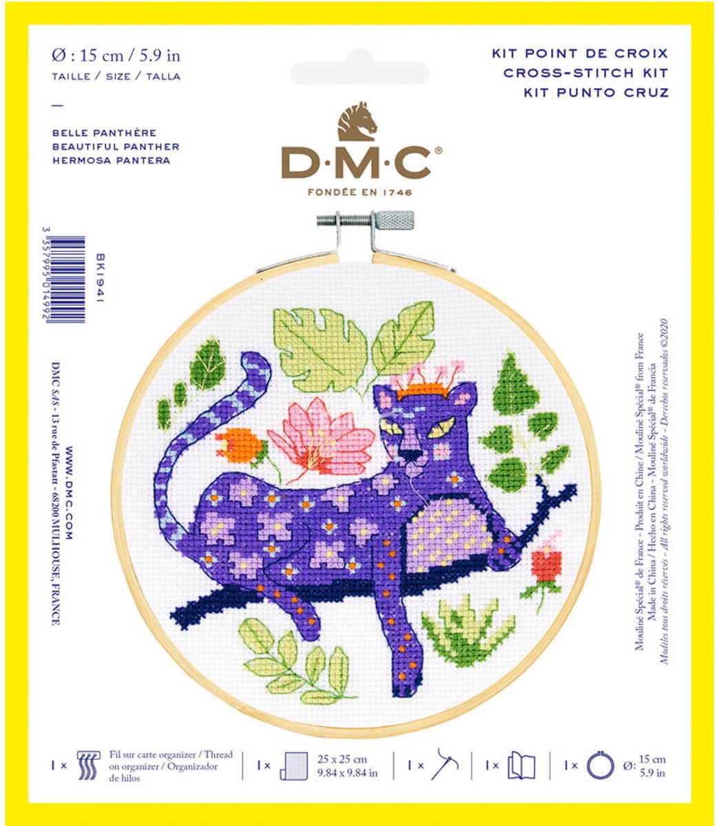 DMC Borduurkit panter 15cm.