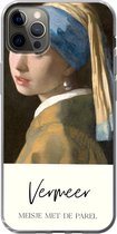 Geschikt voor iPhone 12 Pro Max hoesje - Meisje met de parel - Vermeer - Siliconen Telefoonhoesje