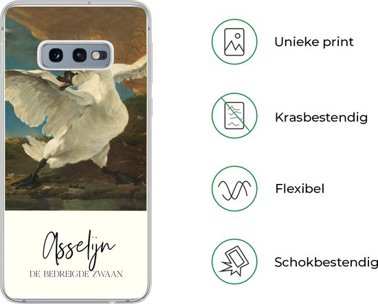 Coque Samsung Galaxy S10e - Le cygne en voie de disparition - Asselijn - Maîtres anciens - Coque de téléphone en Siliconen