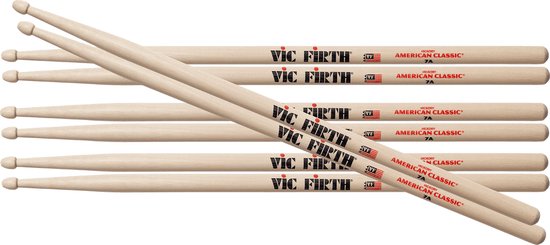 Vic Firth 7A promopack - Voordeelpack; 3 paar + 1 paar gratis!