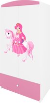 Kocot Kids - Kledingkast babydreams roze prinses op paard - Halfhoge kast - Roze
