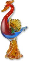 Murano stijl Glazen Vogel 31 cm hoog