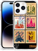 Telefoonhoesje  Apple iPhone 14 Pro Max Leuk TPU Backcase met transparante rand Postzegels