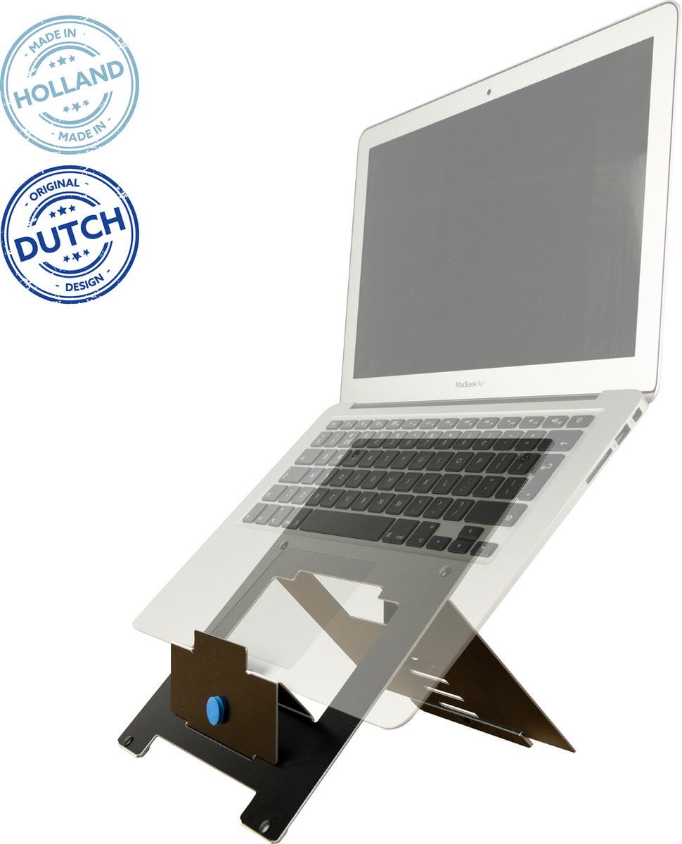 R-Go Riser Flexible - Ergonomische Laptopstandaard - Verstelbaar - Opvouwbaar - Aluminium - Zwart