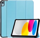 Hoes Geschikt voor iPad 2022 Hoes Luxe Hoesje Book Case - Hoesje Geschikt voor iPad 10 Hoes Cover - Lichtblauw