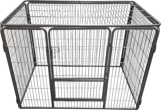 Topmast Puppyren Excellent - Met Dakpaneel - 125 x 80 x 90 cm Hoog - Hondenren - Puppyrennen - Binnen - Hondenbench