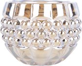 PT - Theelichthouder - Sparkle dots - glas Amber - glans - B 8 x H 6 cm