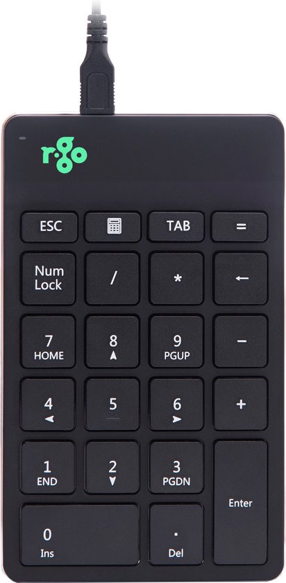 R-Go Numpad Break – Numeriek toetsenbord – Ergonomisch – Met pauzesoftware – USB Bedraad – Zwart