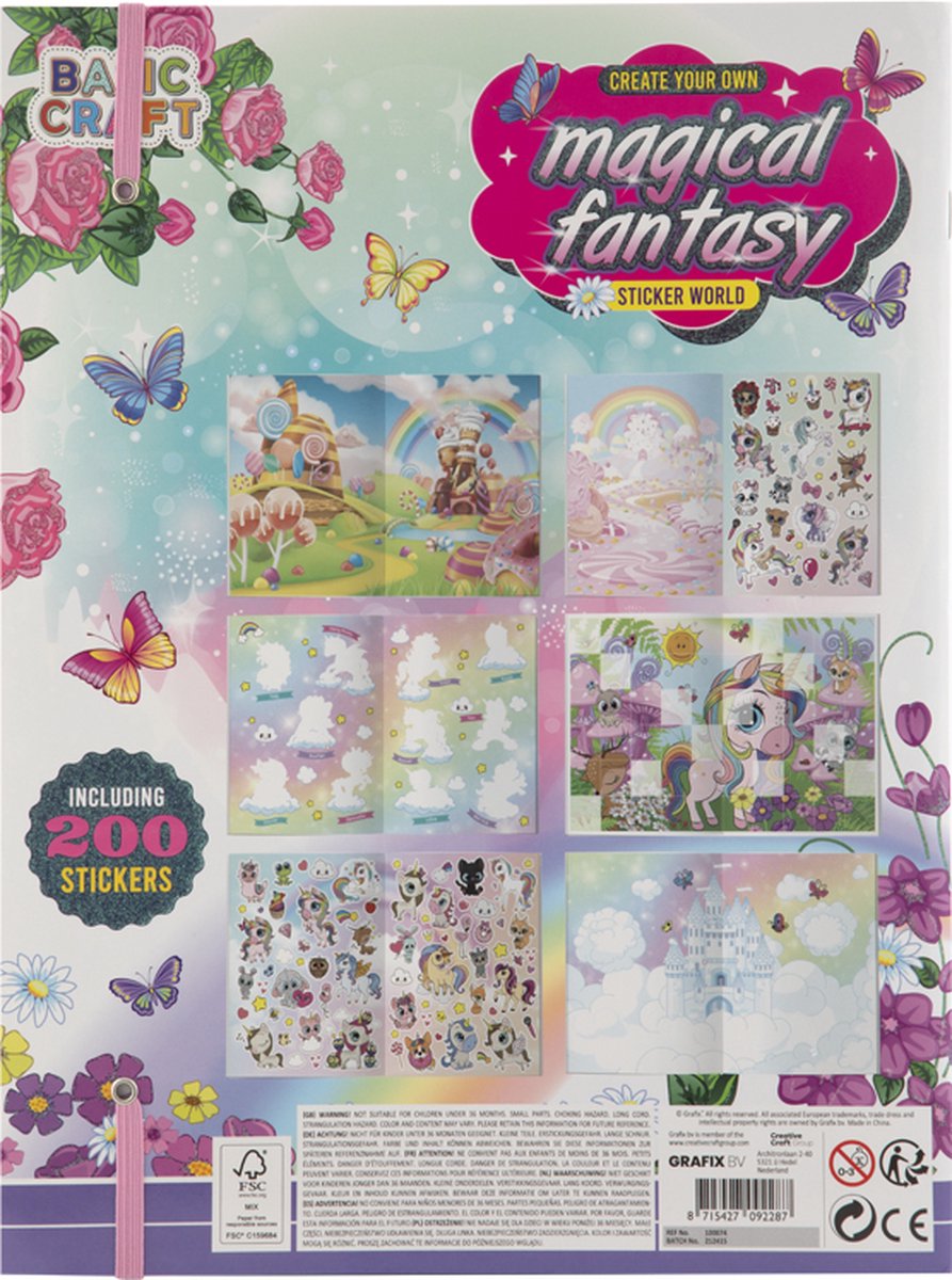 Grafix Magisch Fantasy Unicorn Stickerboek - 200 stickers - activiteitenboek voor meisjes - Doeboek - Opdrachten Boekje - Sinterklaas cadeau — afbeelding 2