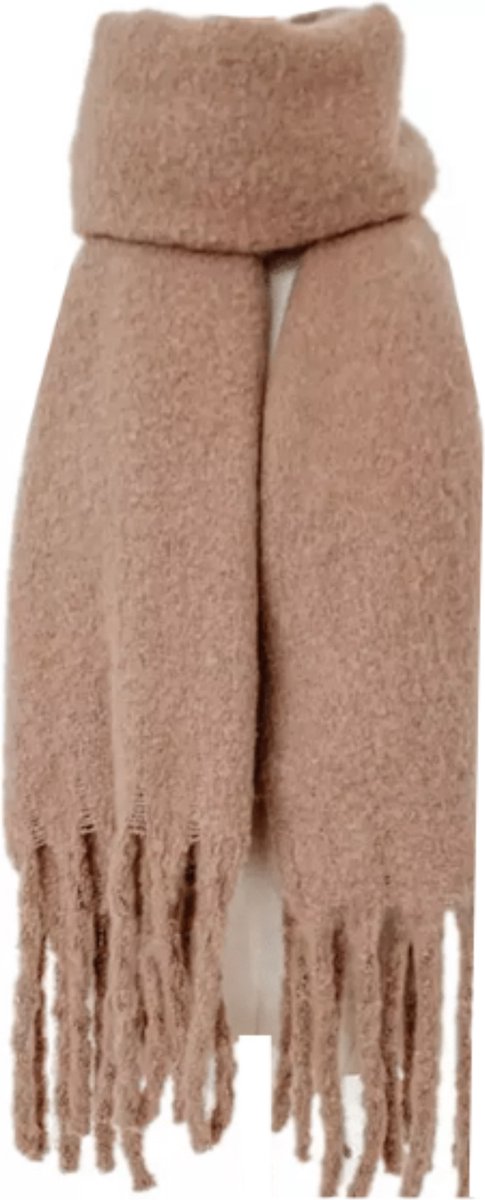 ASTRADAVI Winter Sjaals - Sjaal - Warme en Zachte Dames Omslagdoek - Lange Sjaal 200x50 cm - Licht Bruin