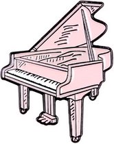Pin ''pink piano'' broche, kledingspeld