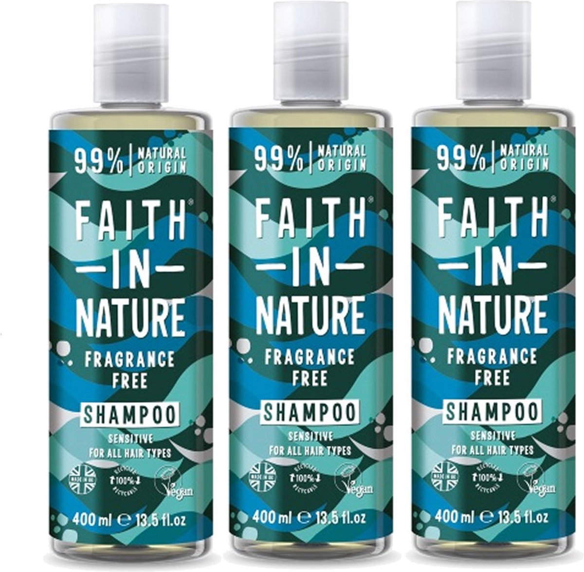 FAITH IN NATURE - Shampoo Fragrance Free - 3 Pak