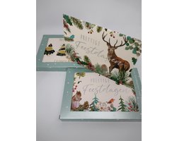 20 Luxe dubbele Kerstkaarten - Witte envelop - Kerst & Nieuwjaar