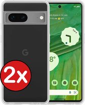 Hoesje Geschikt voor Google Pixel 7 Hoesje Siliconen Case Hoes - Hoes Geschikt voor Google Pixel 7 Hoes Cover Case - Transparant - 2 PACK