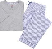 La-V pyjama sets voor heren met katoen broek Lichte grijs M