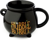 Hubble Bubble Heksenketel Keramiek Mok - Cauldron Mok op pootjes - zwart- inhoud 500ml