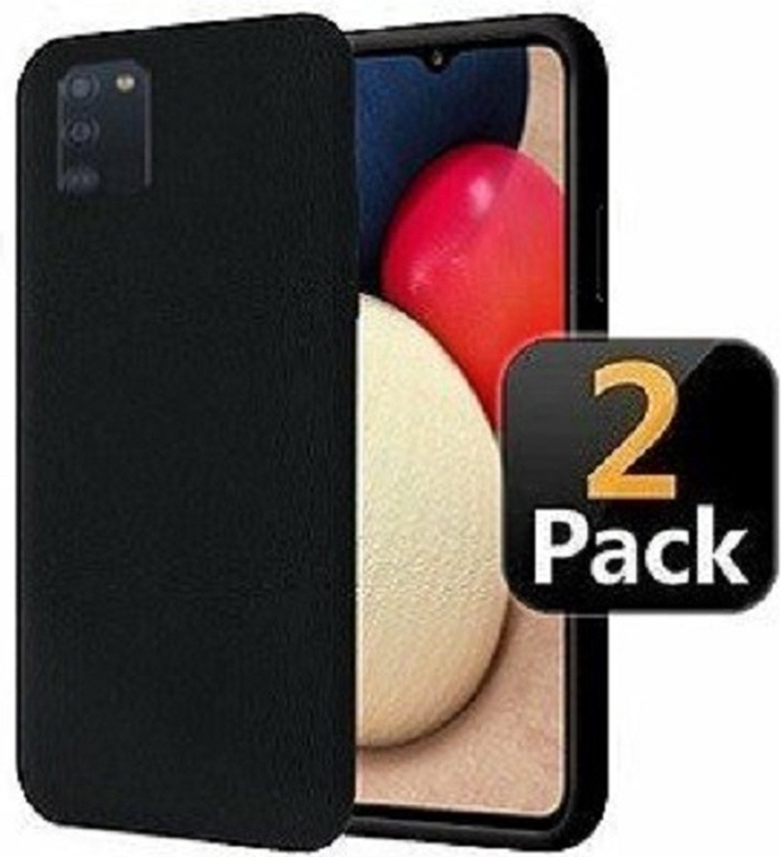 Samsung A02s Hoesje Siliconen TPU Zwart 2x