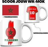 WK 2022 - Marokko - Gepersonaliseerde mok - Voetbalshirt - Voetbal - Geschenk -