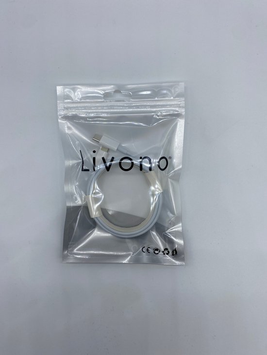 Oplaadkabel - 2 Meter Lang - Compatibel met iPhone 14 & iPad Pro - USB C naar Lightning - Livono