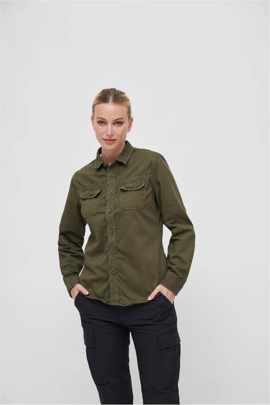 Brandit - Vintageshirt Longsleeve Blouse - 4XL - Groen