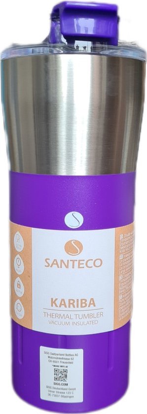 Foto: Santeco thermos beker paars 500 ml